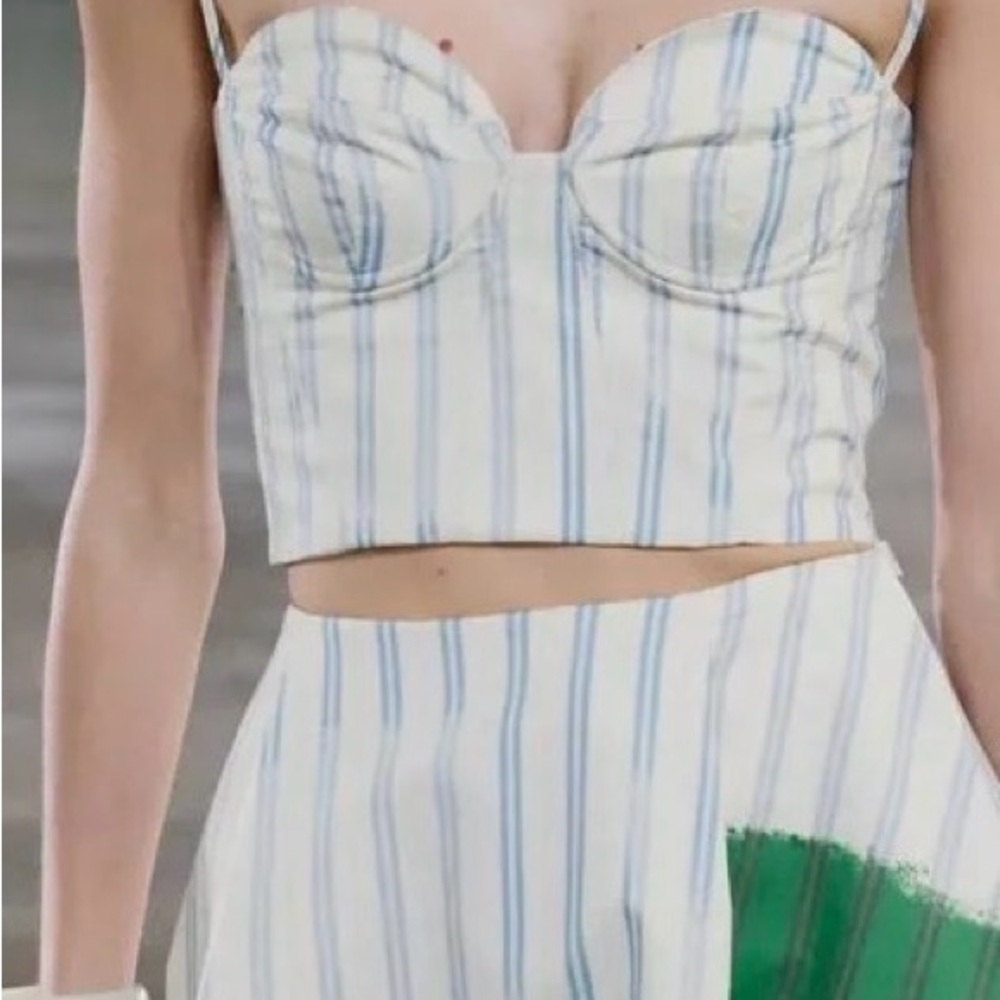 Zara Blue and White Striped Top